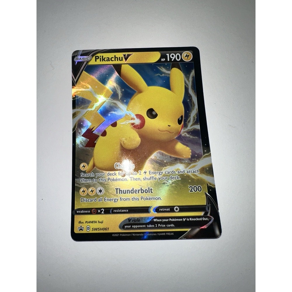 Pikachu V MISCUT ERROR ALIGNMENT SWSH061 Promo Pokemon Promo Cards DAMAGED DMG